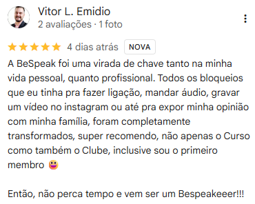 Avaliação Google de Vitor L. Emidio